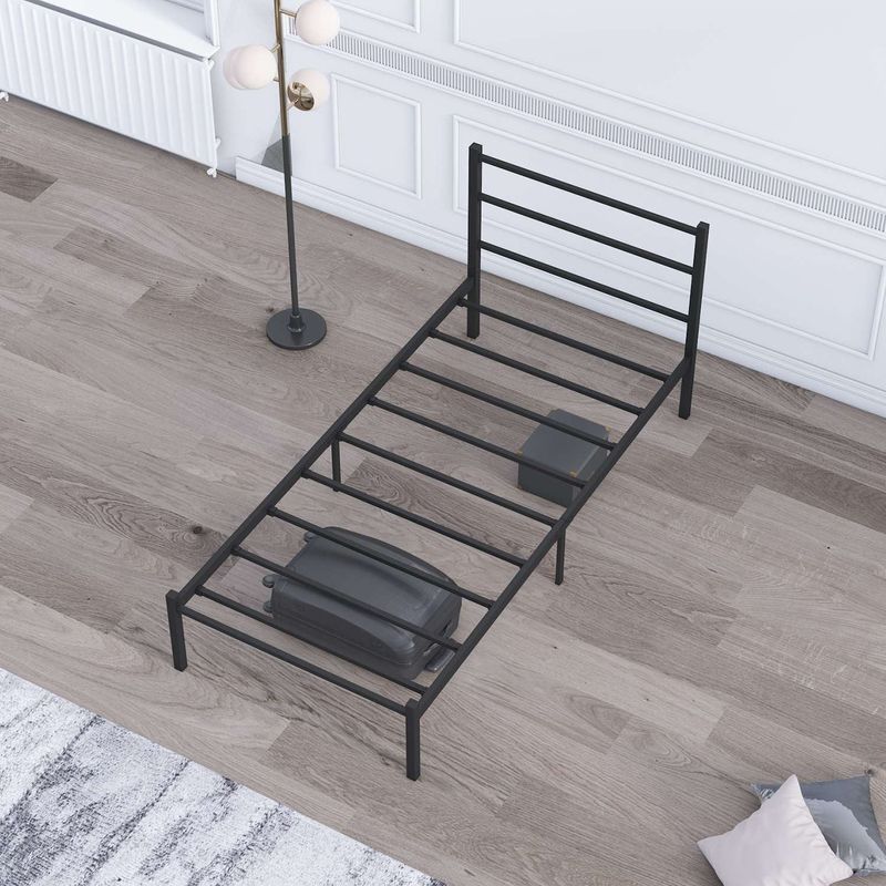 Casa si Gradina - Mobilier - Paturi si accesorii - Paturi - Pat single Hanah Home, metal, 90 x 200 x 85 cm, negru, 837WST1119 - Infinity.ro