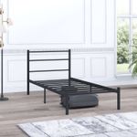 Casa si Gradina - Mobilier - Paturi si accesorii - Paturi - Pat single Hanah Home, metal, 90 x 200 x 85 cm, negru, 837WST1119 - Infinity.ro