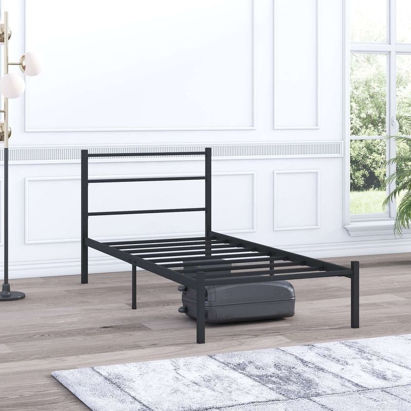 Casa si Gradina - Mobilier - Paturi si accesorii - Paturi - Pat single Hanah Home, metal, 90 x 200 x 85 cm, negru, 837WST1119 - Infinity.ro