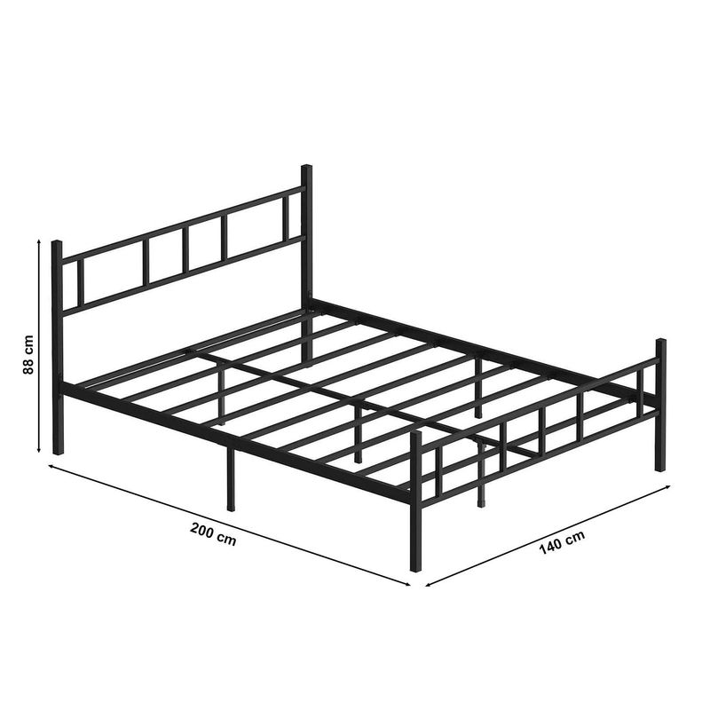 Casa si Gradina - Mobilier - Paturi si accesorii - Paturi - Pat dublu Hanah Home, metal, 140 x 200 x 88 cm, negru, 837WST1107 - Infinity.ro