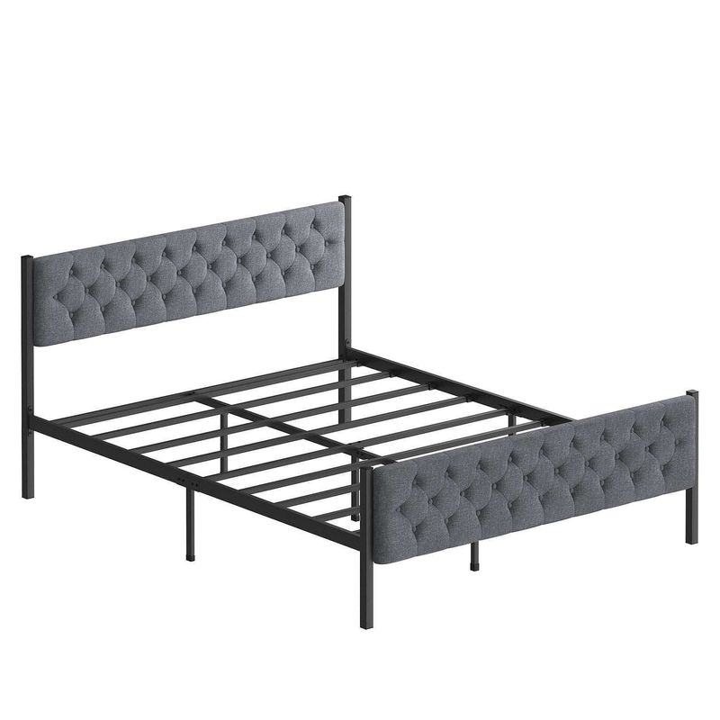 Casa si Gradina - Mobilier - Paturi si accesorii - Paturi - Pat dublu Hanah Home, metal, 160 x 200 x 88 cm, gri, 837WST1155 - Infinity.ro