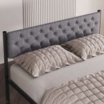 Casa si Gradina - Mobilier - Paturi si accesorii - Paturi - Pat dublu Hanah Home, metal, 160 x 200 x 88 cm, gri, 837WST1155 - Infinity.ro