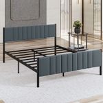 Casa si Gradina - Mobilier - Paturi si accesorii - Paturi - Pat dublu Hanah Home, metal, 160 x 200 x 88 cm, antracit, 837WST1163 - Infinity.ro