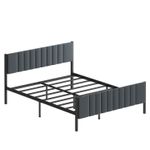 Casa si Gradina - Mobilier - Paturi si accesorii - Paturi - Pat dublu Hanah Home, metal, 140 x 200 x 88 cm, antracit, 837WST1161 - Infinity.ro