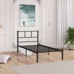 Casa si Gradina - Mobilier - Paturi si accesorii - Paturi - Pat single Hanah Home, metal, 100 x 200 x 85 cm, negru, 837WST1144 - Infinity.ro