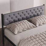 Casa si Gradina - Mobilier - Paturi si accesorii - Paturi - Pat dublu Hanah Home, metal, 140 x 190 x 88 cm, gri, 837WST1152 - Infinity.ro