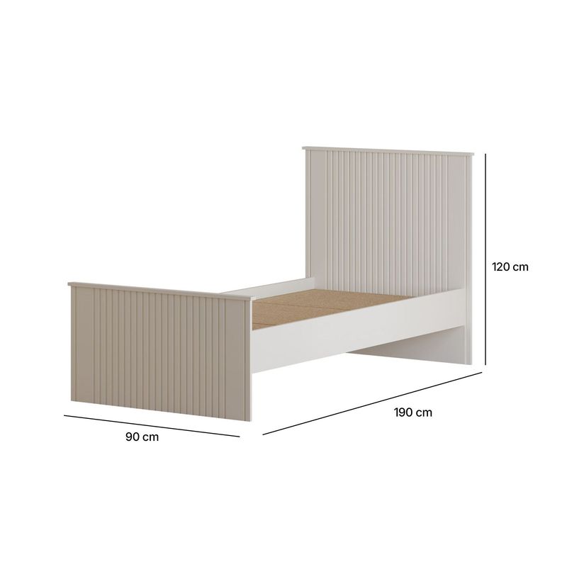 Casa si Gradina - Mobilier - Paturi si accesorii - Paturi - Pat single Hanah Home, PAL melaminat, 90 x 190 x 120 cm, alb mat, 167RAB2104 - Infinity.ro
