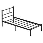 Casa si Gradina - Mobilier - Paturi si accesorii - Paturi - Pat single Hanah Home, metal, 90 x 190 x 85 cm, negru, 837WST1142 - Infinity.ro