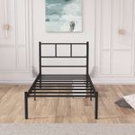 Casa si Gradina - Mobilier - Paturi si accesorii - Paturi - Pat single Hanah Home, metal, 90 x 190 x 85 cm, negru, 837WST1142 - Infinity.ro