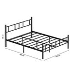 Casa si Gradina - Mobilier - Paturi si accesorii - Paturi - Pat dublu Hanah Home, metal, 120 x 200 x 88 cm, negru, 837WST1105 - Infinity.ro