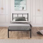 Casa si Gradina - Mobilier - Paturi si accesorii - Paturi - Pat single Hanah Home, metal, 90 x 190 x 85 cm, negru, 837WST1142 - Infinity.ro