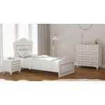 Casa si Gradina - Mobilier - Paturi si accesorii - Paturi - Pat single Hanah Home, PAL melaminat, 90 x 190 x 120 cm, alb mat, 167RAB2103 - Infinity.ro