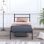 Casa si Gradina - Mobilier - Paturi si accesorii - Paturi - Pat single Hanah Home, metal, 90 x 190 x 85 cm, negru, 837WST1118 - Infinity.ro