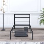 Casa si Gradina - Mobilier - Paturi si accesorii - Paturi - Pat single Hanah Home, metal, 90 x 190 x 85 cm, negru, 837WST1118 - Infinity.ro
