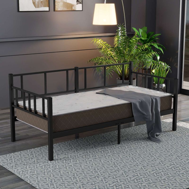 Casa si Gradina - Mobilier - Paturi si accesorii - Paturi - Daybed Hanah Home, metal, 90 x 190 x 83 cm, negru, 837WST1139 - Infinity.ro