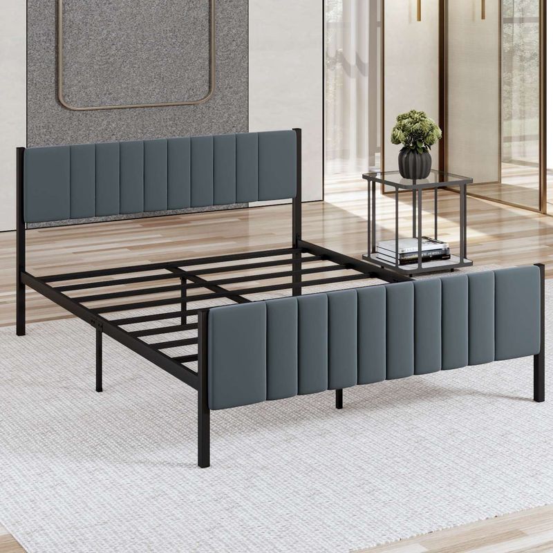 Casa si Gradina - Mobilier - Paturi si accesorii - Paturi - Pat dublu Hanah Home, metal, 120 x 200 x 88 cm, antracit, 837WST1159 - Infinity.ro