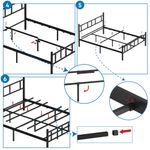 Casa si Gradina - Mobilier - Paturi si accesorii - Paturi - Pat dublu Hanah Home, metal, 120 x 200 x 88 cm, negru, 837WST1105 - Infinity.ro