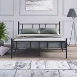 Casa si Gradina - Mobilier - Paturi si accesorii - Paturi - Pat dublu Hanah Home, metal, 120 x 200 x 88 cm, negru, 837WST1105 - Infinity.ro