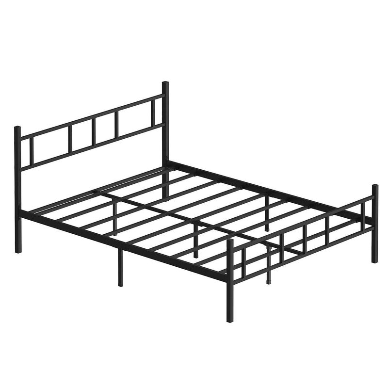 Casa si Gradina - Mobilier - Paturi si accesorii - Paturi - Pat dublu Hanah Home, metal, 140 x 190 x 88 cm, negru, 837WST1106 - Infinity.ro