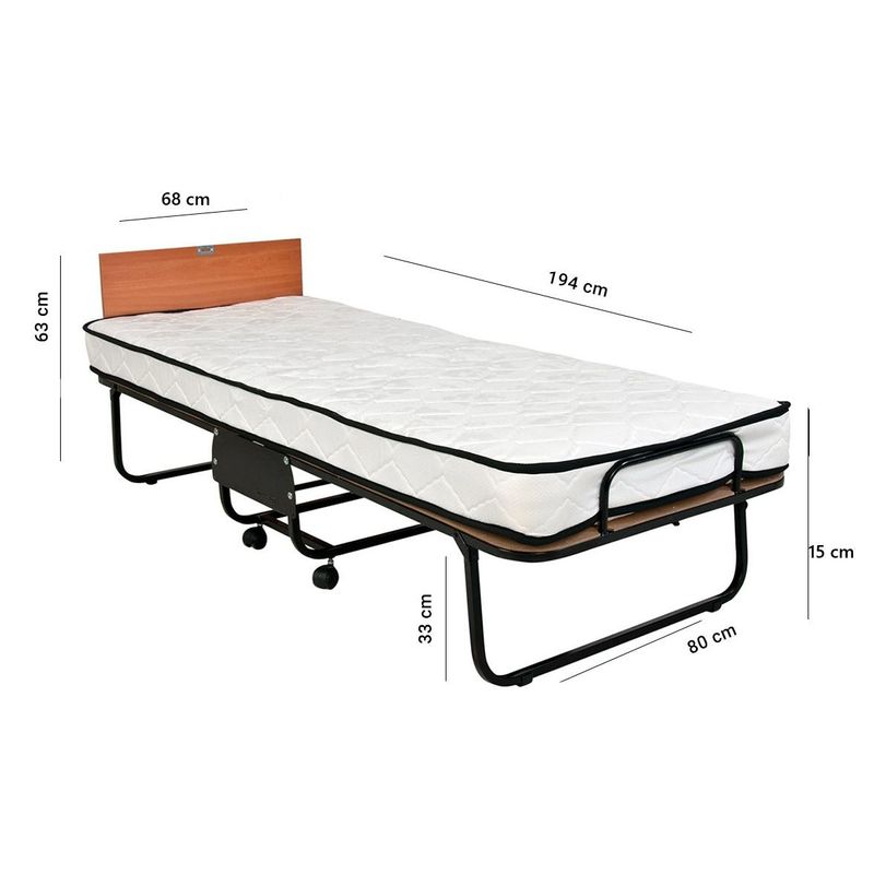 Casa si Gradina - Mobilier - Paturi si accesorii - Paturi - Pat pliant Hanah Home, metal, 80 x 190 x 15 cm, alb/negru, 480NRN2109 - Infinity.ro