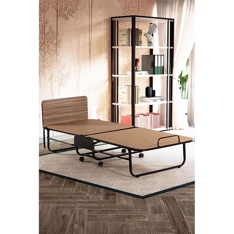 Casa si Gradina - Mobilier - Paturi si accesorii - Paturi - Pat pliant Hanah Home, metal, 80 x 190 x 15 cm, alb/negru, 480NRN2109 - Infinity.ro