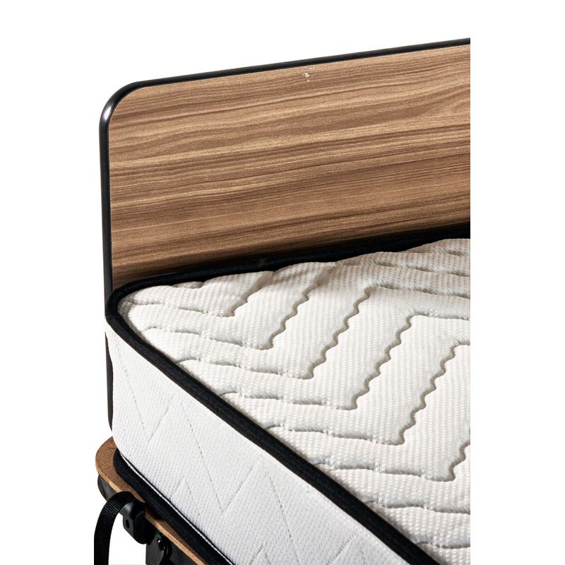 Casa si Gradina - Mobilier - Paturi si accesorii - Paturi - Pat pliant Hanah Home, metal, 80 x 190 x 15 cm, alb/negru, 480NRN2109 - Infinity.ro