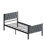 Casa si Gradina - Mobilier - Paturi si accesorii - Paturi - Pat single Hanah Home, metal, 100 x 200 x 88 cm, gri, 837WST1150 - Infinity.ro