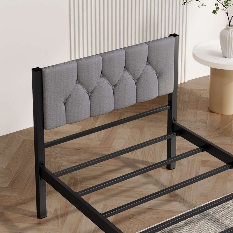 Casa si Gradina - Mobilier - Paturi si accesorii - Paturi - Pat single Hanah Home, metal, 90 x 190 x 88 cm, gri, 837WST1148 - Infinity.ro
