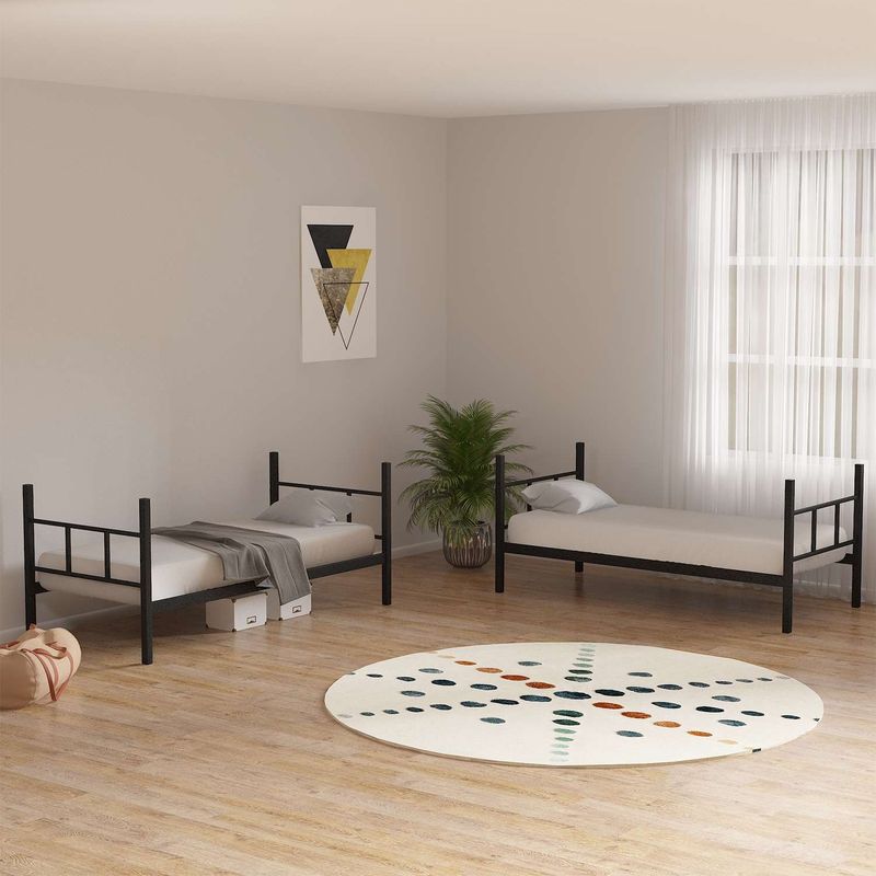 Casa si Gradina - Mobilier - Paturi si accesorii - Paturi - Pat supraetajat Hanah Home, metal, 100 x 200 x 85 cm, negru, 837WST1123 - Infinity.ro