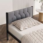 Casa si Gradina - Mobilier - Paturi si accesorii - Paturi - Pat single Hanah Home, metal, 90 x 200 x 88 cm, gri, 837WST1149 - Infinity.ro