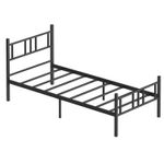 Casa si Gradina - Mobilier - Paturi si accesorii - Paturi - Pat single Hanah Home, metal, 100 x 200 x 88 cm, negru, 837WST1104 - Infinity.ro
