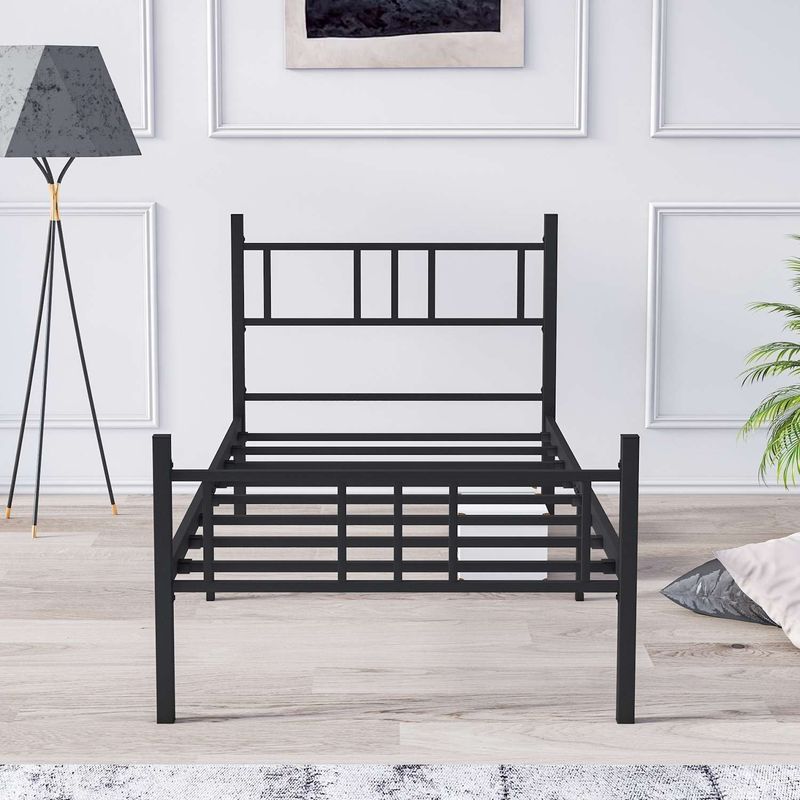 Casa si Gradina - Mobilier - Paturi si accesorii - Paturi - Pat single Hanah Home, metal, 90 x 200 x 88 cm, negru, 837WST1103 - Infinity.ro