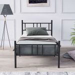 Casa si Gradina - Mobilier - Paturi si accesorii - Paturi - Pat single Hanah Home, metal, 90 x 200 x 88 cm, negru, 837WST1103 - Infinity.ro