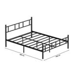 Casa si Gradina - Mobilier - Paturi si accesorii - Paturi - Pat dublu Hanah Home, metal, 160 x 200 x 88 cm, negru, 837WST1109 - Infinity.ro
