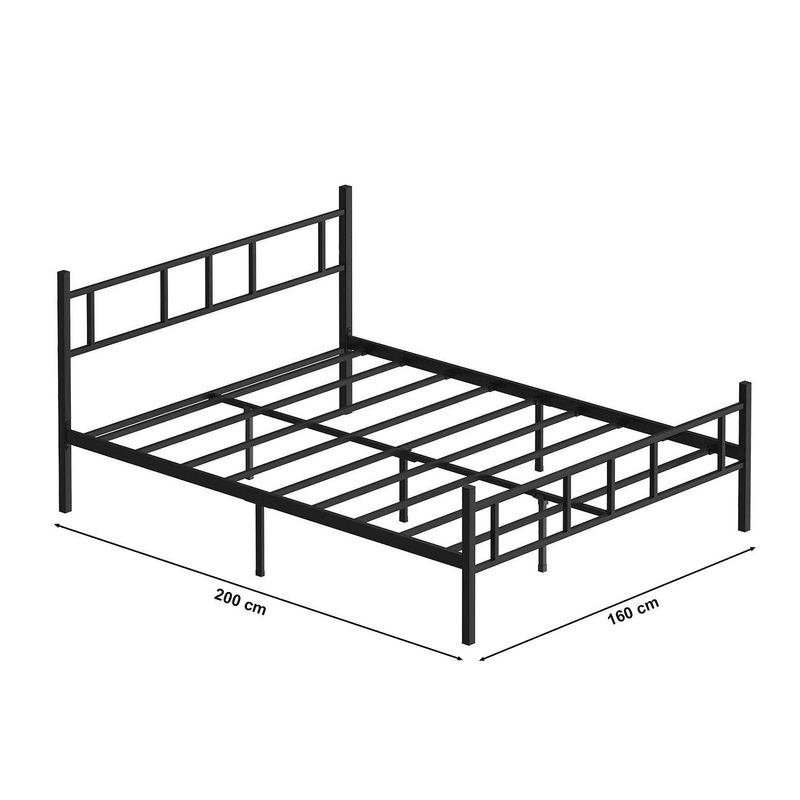 Casa si Gradina - Mobilier - Paturi si accesorii - Paturi - Pat dublu Hanah Home, metal, 160 x 200 x 88 cm, negru, 837WST1109 - Infinity.ro