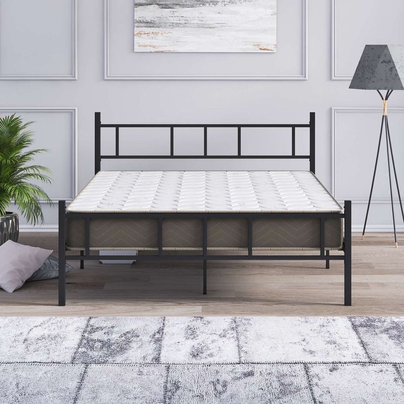Casa si Gradina - Mobilier - Paturi si accesorii - Paturi - Pat dublu Hanah Home, metal, 160 x 200 x 88 cm, negru, 837WST1109 - Infinity.ro