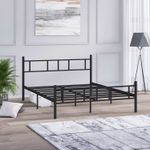 Casa si Gradina - Mobilier - Paturi si accesorii - Paturi - Pat dublu Hanah Home, metal, 160 x 200 x 88 cm, negru, 837WST1109 - Infinity.ro
