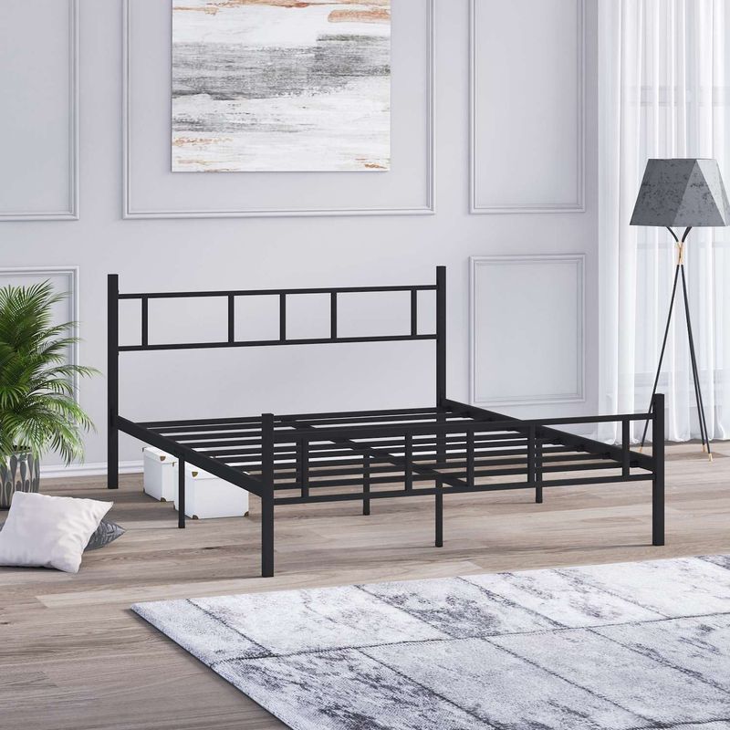 Casa si Gradina - Mobilier - Paturi si accesorii - Paturi - Pat dublu Hanah Home, metal, 160 x 200 x 88 cm, negru, 837WST1109 - Infinity.ro