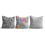 Casa si Gradina - Textile si covoare - Perne si pilote - Perne - Set 3 perne decorative Aberto Design, bumbac/poliester, multicolor, 43 x 43 cm, 397KRL3101 - Infinity.ro