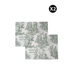 Casa si Gradina - Textile si covoare - Textile bucatarie - Servete si naproane - Set suporturi farfurie (2 bucăți) Aberto Design, 33 x 44 cm, verde și alb, 151SVN1176 - Infinity.ro