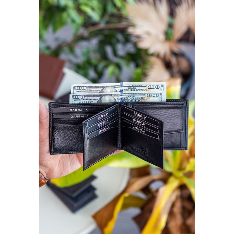 Fashion, accesorii si bijuterii - Barbati - Accesorii barbati - Portofele barbati - Portofel bărbați Lucky Bees, 100% piele naturală, 2 x 11 x 8.5 cm, negru, 456ZYM1831 - Infinity.ro