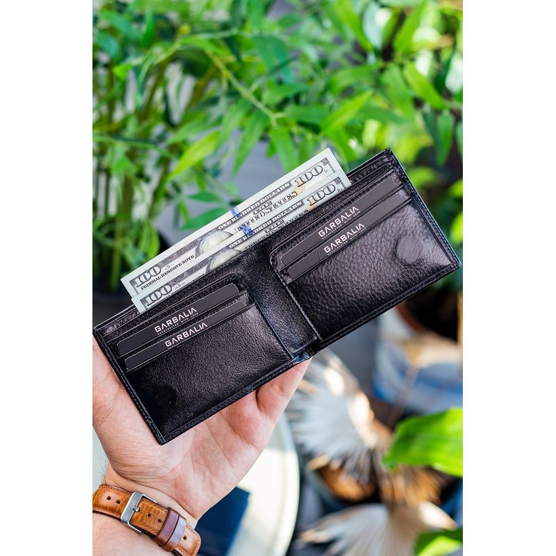 Fashion, accesorii si bijuterii - Barbati - Accesorii barbati - Portofele barbati - Portofel bărbați Lucky Bees, 100% piele naturală, 2 x 11 x 8.3 cm, negru, 456ZYM1774 - Infinity.ro