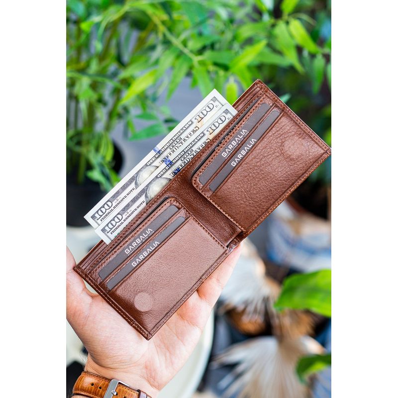 Fashion, accesorii si bijuterii - Barbati - Accesorii barbati - Portofele barbati - Portofel bărbați Lucky Bees, 100% piele naturală, 2 x 11 x 8.3 cm, tan, 456ZYM1775 - Infinity.ro