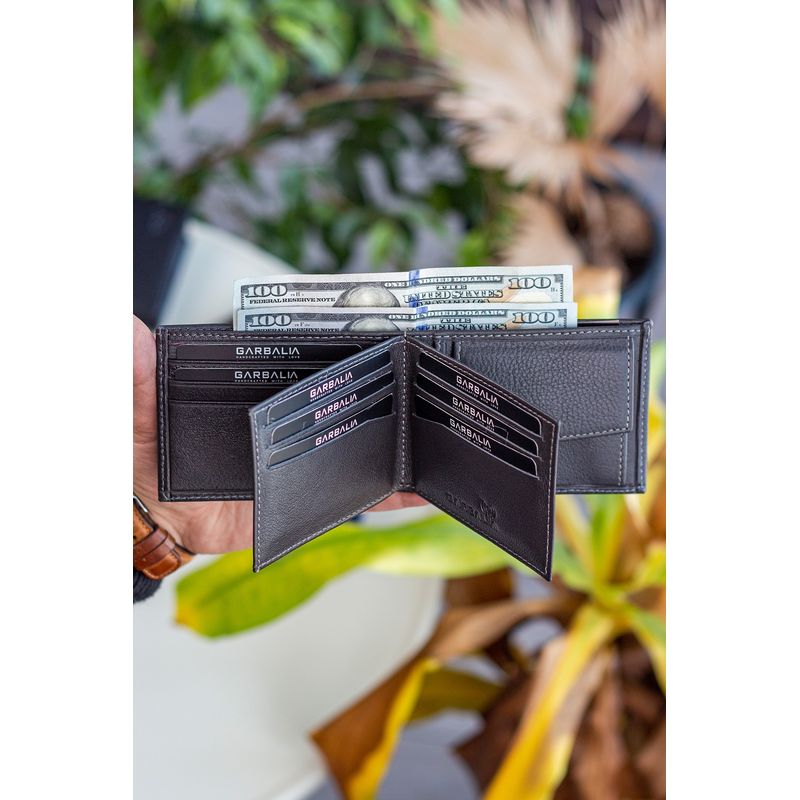 Fashion, accesorii si bijuterii - Barbati - Accesorii barbati - Portofele barbati - Portofel bărbați Lucky Bees, 100% piele naturală, 2 x 11 x 8.5 cm, antracit, 456ZYM1827 - Infinity.ro