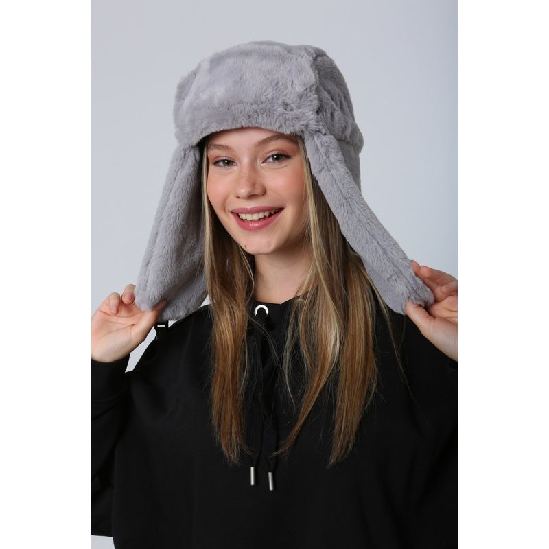 Fashion, accesorii si bijuterii - Femei - Accesorii femei - Caciuli si palarii femei - Bonetă femei Jumeon, 100% poliester, gri, 781ABG1269 - Infinity.ro
