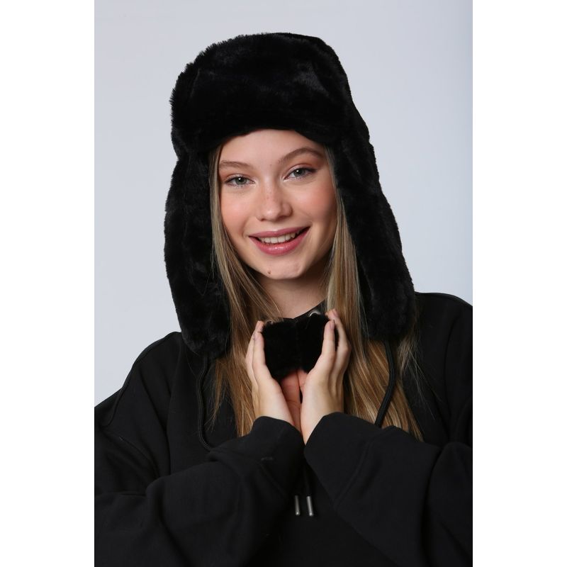 Fashion, accesorii si bijuterii - Femei - Accesorii femei - Caciuli si palarii femei - Bonetă femei Jumeon, 100% poliester, negru, 781ABG1188 - Infinity.ro