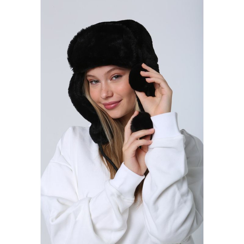 Fashion, accesorii si bijuterii - Femei - Accesorii femei - Caciuli si palarii femei - Bonetă femei Jumeon, 100% poliester, negru, 781ABG1188 - Infinity.ro