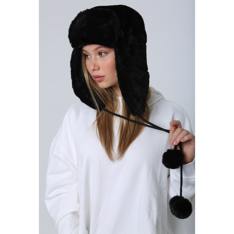 Fashion, accesorii si bijuterii - Femei - Accesorii femei - Caciuli si palarii femei - Bonetă femei Jumeon, 100% poliester, negru, 781ABG1188 - Infinity.ro