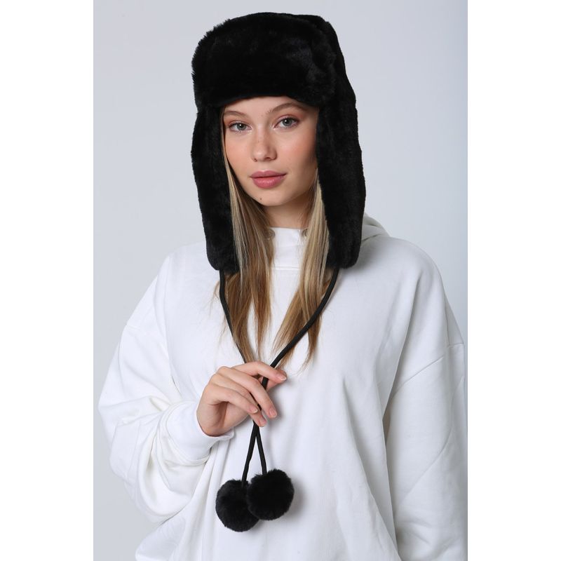 Fashion, accesorii si bijuterii - Femei - Accesorii femei - Caciuli si palarii femei - Bonetă femei Jumeon, 100% poliester, negru, 781ABG1188 - Infinity.ro