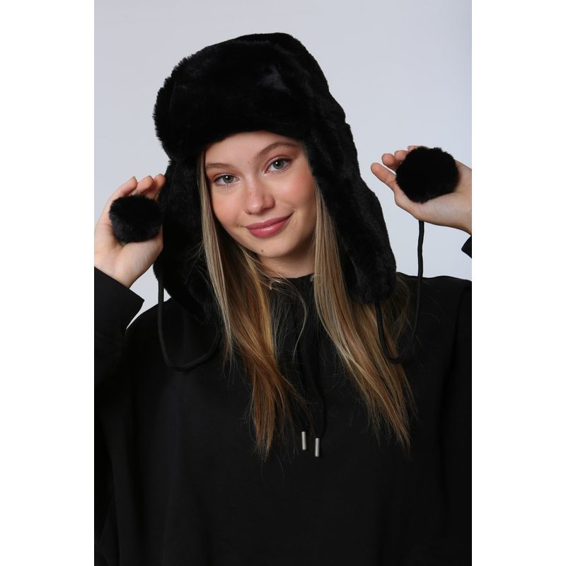 Fashion, accesorii si bijuterii - Femei - Accesorii femei - Caciuli si palarii femei - Bonetă femei Jumeon, 100% poliester, negru, 781ABG1188 - Infinity.ro